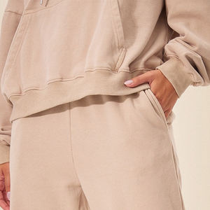 Chándales de lana con logotipos personalizados de calidad cálida para hombres y mujeres Conjuntos de invierno con cuerda dentro de la capucha y la cintura - Product Image 3