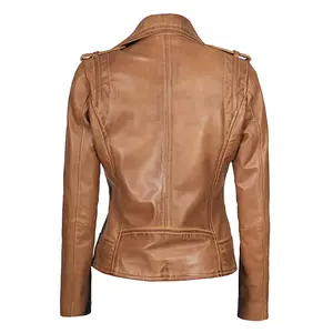 Nuevas chaquetas largas populares de cuero Pu para mujer, cierre de cremallera, ropa de mujer, chaqueta personalizada - Product Image 6