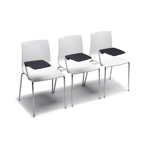 <b>Chair</b> with Fold-Up Anti-Panic Writing Tablet, Chromed Metal Frame, Polymer <b>Shell</b>, Indoor Training Seating - Product Image 4