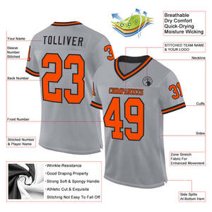 Maillot de football américain en maille authentique Elite Uniforme d'équipe personnalisé Vêtements de jeu respirants pour l'entraînement, les clubs scolaires et les jeunes - Product Image 6