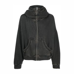 Sudadera con capucha Fabricantes Sudaderas con capucha de lavado personalizado Logotipo de parche de buena calidad Sudadera con capucha de lavado ácido mezclado de algodón de gran tamaño - Product Image 6