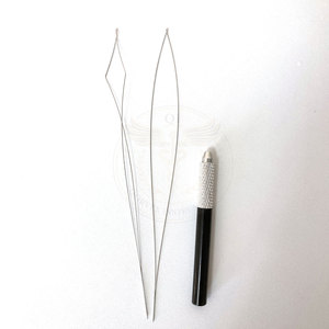 Aiguille de chargement de perles en acier inoxydable pour extensions capillaires, outil de coiffure professionnel et de pose de anneaux, conception durable - Product Image 6