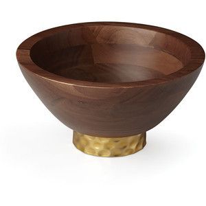 Élégante corbeille à fruits en bois d'acacia et métal, style américain, écologique, avec bols en verre et acier pour dattes, soupes et pâtes, vaisselle en aluminium - Product Image 4
