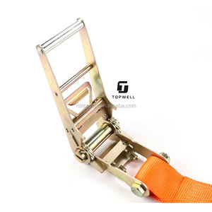 75mm 3inch Heavy Duty Polyester Webbing Ratchet <strong>Tie</strong> <strong>Down</strong> <strong>Strap</strong> With Double J Hook for Cargo Lashing - Product Image 5