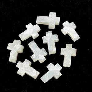 Pierre de lune blanche naturelle Sainte Croix Briolette Charmes Pierres précieuses en vrac DIY Fabrication de bijoux Bracelet Collier - Product Image 3