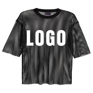 Camiseta cuadrada de malla extragrande de alta calidad para mujer Diseño Premium de dos tonos para el verano Precio bajo directo de fábrica - Product Image 3
