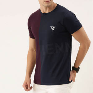T-shirts pour hommes en polyester et coton, coupe ajustée, 100% coton, haute qualité, logo personnalisé, t-shirt unisexe, impression vierge - Product Image 2