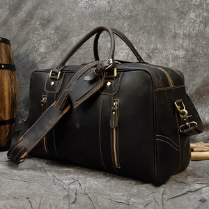 Sac de voyage de luxe en Fiber de carbone véritable Style Vintage porte-documents souple en cuir Orange haute qualité grande capacité sac de sport - Product Image 1