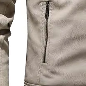 Custom Men's Faux Leather <b>Jacket</b> Sherpa <b>Fleece</b> <b>Lined</b> Winter Motorcycle Biker Zip Up Casual Coat Wholesale made in pakistan - Product Image 4