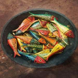 Recién llegado, 2025 Desaignewr, adornos colgantes de pescado de hierro para decoración interior/exterior para el hogar, dormitorio, esculturas de salón - Product Image 1