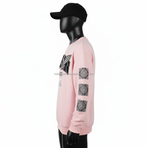 Premium hommes sweat 340 GSM doux coton polaire tissu élégant personnalisé broderie Logo vêtements de sport basiques sweats - Product Image 5