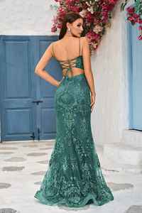 Moderno A-Line Spandex Noche para adultos Sin mangas Hasta el suelo Gasa Antiestática para Casual Club Fiestas Night Club Wear - Product Image 6