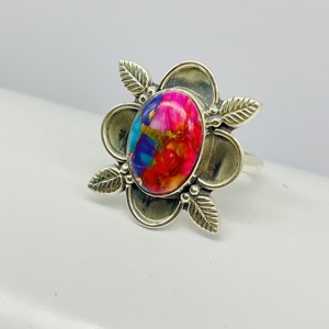 Anillo de turquesa de Dalia Natural, anillo de plata hecho a mano, anillo de diseñador, anillo de Plata de Ley 925, anillo de compromiso, anillo de boda - Product Image 6