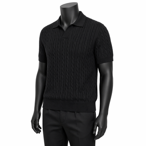 Camiseta Polo de Punto Personalizada para Hombre, Algodón Premium Texturizado, Manga Corta, Informal, a la Moda, OEM, Venta al por Mayor - Product Image 3