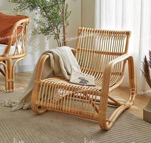 Silla de mimbre de bambú natural, muebles de exterior, silla de jardín de diseño moderno para sala de estar, balcón - Product Image 5