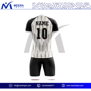 Venta al por mayor sublimación uniforme de fútbol personalizado Color negro/blanco camiseta de fútbol tela transpirable cuello en V uniforme de fútbol para los hombres - Product Image 4