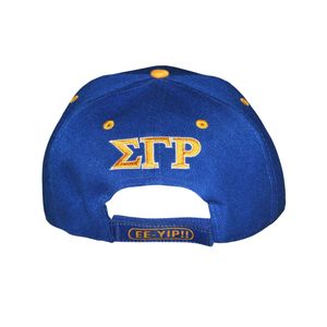 Cappello da 1922 Sigma Gamma Rho SGRho Royal Blue Gold 20 lana 80 acrilico con stemma ricamato anteriore posteriore regolabile da sorellanza - Product Image 2