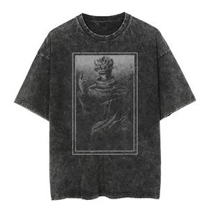 Precio al por mayor Full DTG Printing Men T Shirt Ropa deportiva Custom Made Full Acid Wash 3D Impreso Camiseta de manga corta para hombres - Product Image 1