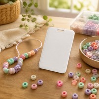 Porte-cartes vertical ABS avec fenêtre transparente et dos givré pour badge d'identification, accessoire de cordon pour carte d'étudiant