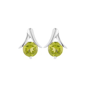 Pendiente de Peridoto Natural para Mujer y Niña, Pendiente Redondo de Plata de Ley 925 de 5mm, Piedra Natal de Agosto, Regalo, Venta Al por Mayor, Exportación Personalizada - Product Image 3