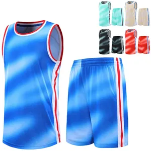 Conjuntos de uniformes transpirables de baloncesto de secado rápido personalizados al por mayor en sublimación completa traje de equipo barato - Product Image 6