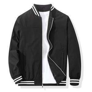 Blouson bombardier en jean noir pour hommes personnalisé OEM Streetwear vintage d'hiver Veste de moto à col montant et fermeture éclair en cuir lavé à l'avant - Product Image 1