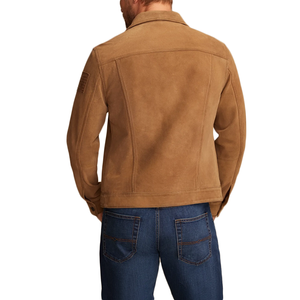 แจ็กเก็ตกันลมปรับได้หลายกระเป๋าสำหรับผู้ชาย, เสื้อสเวตเตอร์หนังกลับลำลองทรงวินเทจสำหรับฤดูหนาว - Product Image 3