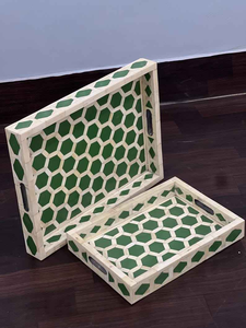 Plateau décoratif en incrustation d'os de luxe de qualité supérieure pour le thé ou les collations et l'utilisation de cadeaux ou d'hébergement disponible par tradebit - Product Image 3