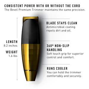 Tondeuse à barbe et moustache sans fil rechargeable pour hommes, étanche IPX7, avec lame réglable en acier inoxydable, accessoires de coupe de cheveux - Product Image 5