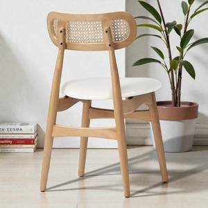 High Quality Natural Teak Wood Restaurant Dining <b>Chair</b> <b>Upholstered</b> Cushion Midcentury Modern Durable Eco-Friendly Waterproof - Product Image 2