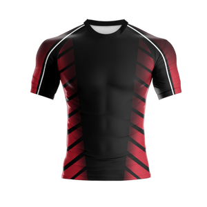 Camiseta de Rugby Personalizada Azul y Roja, Impresa por Transferencia de Calor, 100% Poliéster, de Alta Calidad, Transpirable, Cómoda y Antibacteriana - Product Image 4