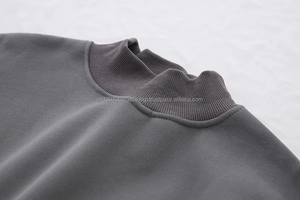Sweat-shirt en molleton de coton épais de luxe, impression de lettres personnalisées, col montant vintage, sweat-shirt en molleton français pour hommes - Product Image 4