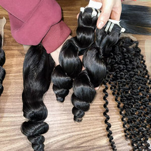 2024 chaud de haute qualité bouclés Bundle vietnamien cheveux humains Double trame têtes d'entraînement pour les femmes noires vendeurs - Product Image 1