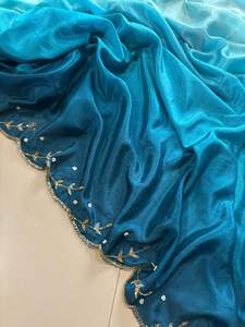 Vente à l'exportation Designer Mousse Tissu Broderie Sari Dernier Saree Exclusif pour Chic Ethnique Look Adultes Mariages Superbe Look - Product Image 3