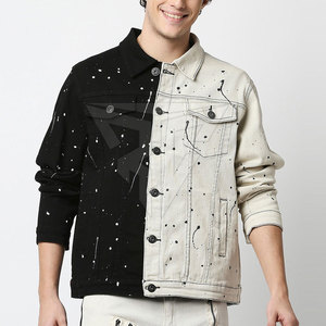 Offre Spéciale Veste en jean pour hommes de la meilleure qualité sur mesure avec col montant Exclusivité en ligne - Product Image 1