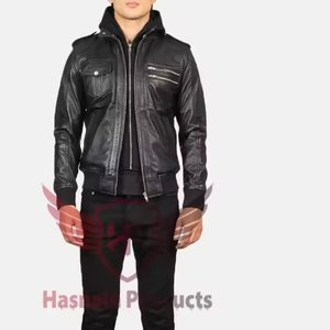 Veste en jean de haute qualité pour hommes Capuche de bombardier personnalisée de qualité supérieure pour le printemps automne hiver Style chaud à la mode - Product Image 2
