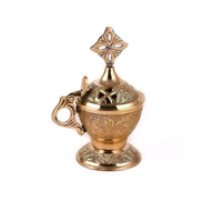 IncensaLux Holy Flame Brûleur d'encens à charbon de bois antique Encensoir en laiton fabriqué à la main pour la messe et les offrandes spirituelles
