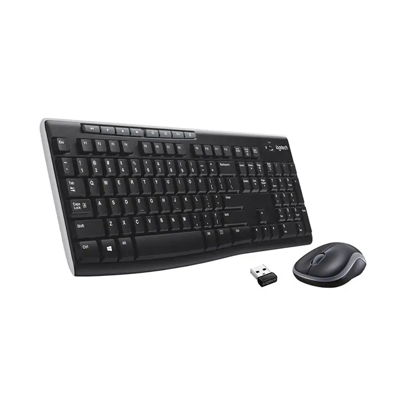 Logitech MK270 Combo de ratón y teclado inalámbrico negro para Windows 2,4 GHz Ratón compacto con 8 teclas de acceso directo multimedia PC Laptop