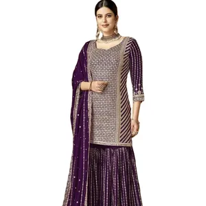 2024 Độc Quyền Bán Khâu Chất Lượng Nặng Lụa Salwar Kameez Phù Hợp Với Dân Tộc Pakistan Phong Cách Với Đầy Đủ Tay Áo Và Dupatta