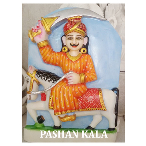 Beautiful Color Marble Jaharveer Baba Indian God Statues - Product Image 1