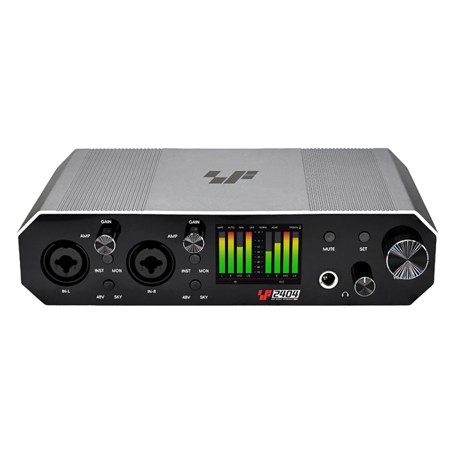 All-in-One USB Audio Interface: 48V Phantom, Auto Gain, Toslink, MIDI I/O, LCD Display & Loopback for Live Recording