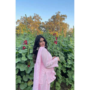 Ensemble Salwar Kameez en coton rose glamour style Bollywood pakistanais pour filles, tissu épais, prêt-à-porter pour fêtes - Product Image 2
