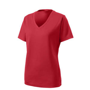 Camiseta ligera de moda de alta calidad con cuello en V para mujer, camisetas de manga corta de diseño personalizado, botón con borlas, secado rápido, ecológico - Product Image 6