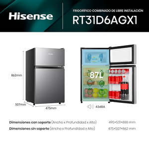 FRIGOBAR HISENSE modello RT31D6AGX1 3.3 p3 frigorifero compatto argento - Product Image 4