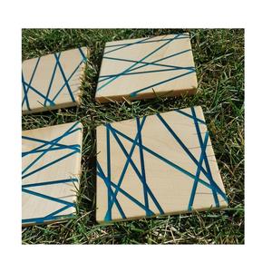 ea Cup <b>Coaster</b> Wooden Resin <b>Coaster</b> Set for Drink Square Pine and Resin <b>Heat</b> Insulation Elegant Mats & Pads Kitchen living Room - Product Image 5