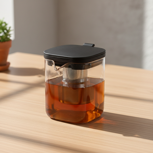 Tetera de Vidrio de Borosilicato Resistente al Calor de 1100 ml con Asa, Estilo Nórdico Europeo y Tapa de Plástico, Hecha en Taiwán - Product Image 4