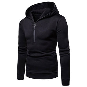 Mens Half <b>Zip</b> Placket <b>Pockets</b> Hoodie Hooded Sweatshirt Wholesale Many Colors Oversize Plain Blank <b>Hoodies</b> - Product Image 1