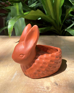 Pot en terre cuite en forme de lapin professionnel du Vietnam pour la maison et le jardin plante pierre de croissance Lotus Mini création de paysage - Product Image 2