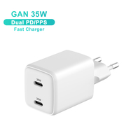 Cargador Superrápido GaN de 35W PD 3.0 Tipo-C para Teléfono Móvil y Cargador Universal para Teléfono Inteligente Android, Cargador de Pared USB-C PPS