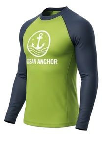 เสื้อแรชการ์ดแขนยาวผู้ชาย OEM ป้องกันริ้วรอย UPF 50+ ป้องกันแสงแดด UV ระบายอากาศได้ดี แห้งเร็ว เป็นมิตรกับสิ่งแวดล้อม - Product Image 5